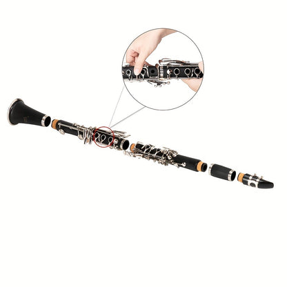 B-Flat Clarinet, 17 Keys, 10pcs, Glarry, Keys, Set for Lessons and Practice