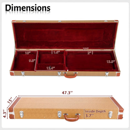 Guitar Case, 120cm, 122cm, Bass, Square, Hard for Storage and Travel