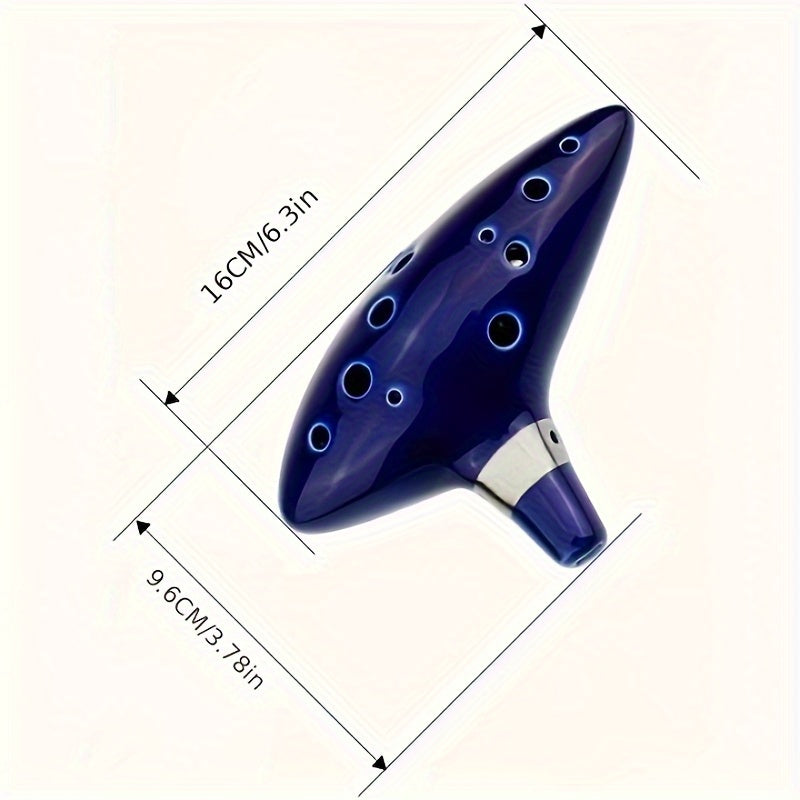 Ocarina with Song Book, Ocarina Hole Alto C Ceramic Piccolo, Ocarina Instrument, Christmas New Year Gift for Adults Standing Book Neck Strap Bag, Lanyard, Color Box Packaging