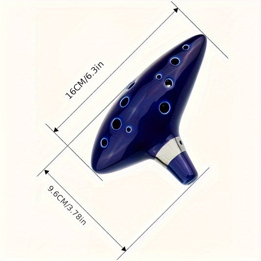 Ocarina with Song Book, Ocarina Hole Alto C Ceramic Piccolo, Ocarina Instrument, Christmas New Year Gift for Adults Standing Book Neck Strap Bag, Lanyard, Color Box Packaging