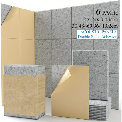 Acoustic Wall Panel, White 6 Pieces, 12pcs, 6/12pcs, High for Reducing Room Reflections In