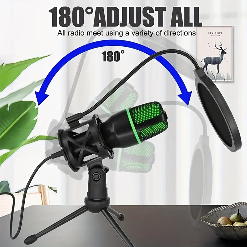 USB Capacitive Microphone, Portable Noise-canceling Wired Microphone, Professional Live Streaming Recording Microphone, Compatible with Various Devices, Suitable for Gaming, Recording, And Calls, Studio Recording, Call Microphone, Portable Design, Lightwe
