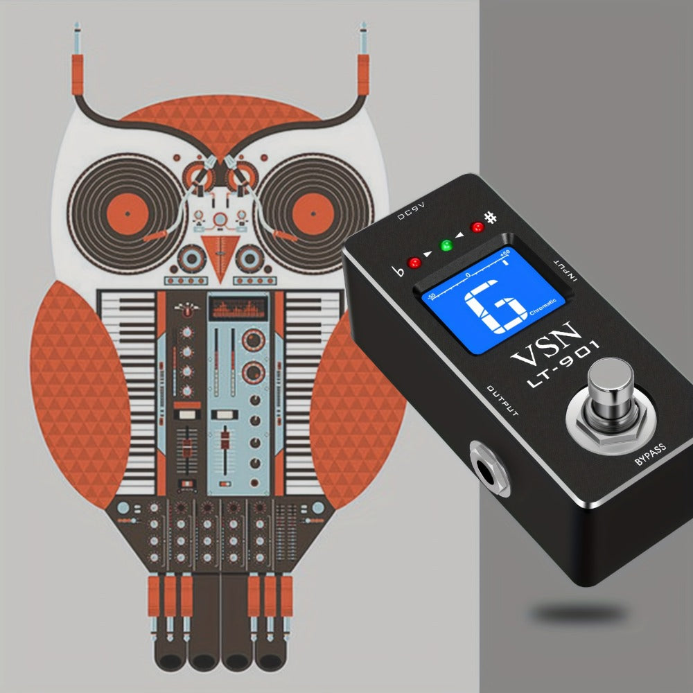 Chromatic Instrument Tuner, Tuner Pedal, True Bypass, Pedal for Guitar and Bass Tuning