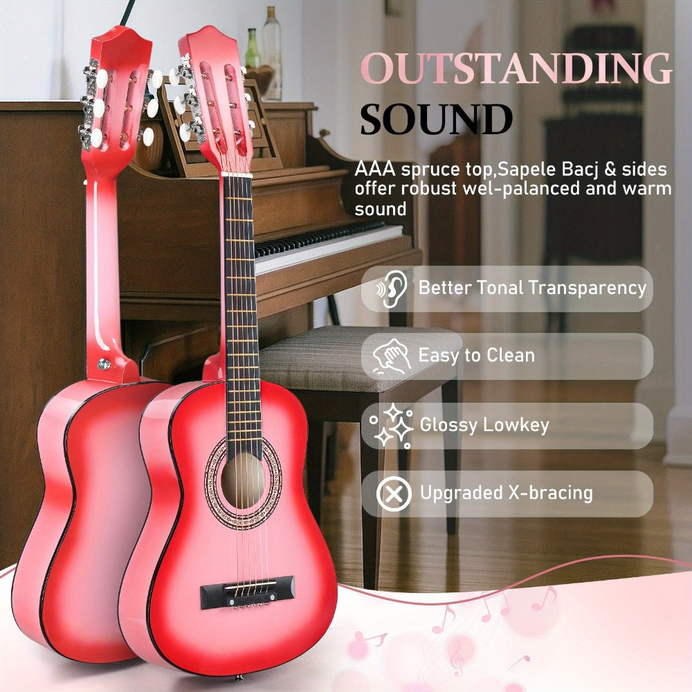 Acoustic Guitar, Light Sky Blue, 30 inch, Glarry, 30-Inch, Size for Lessons and Practice