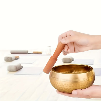 Large Nepalese Singing Bowl Set - with Mahogany Sticks|Handmade Copper Singing Bowls|Meditation Meditation Supplies|for Yoga, Meditation Meditation, Chakra Governance, Relax And Relaxation Calming Mood - Spiritual Gifts for Family And Friends
