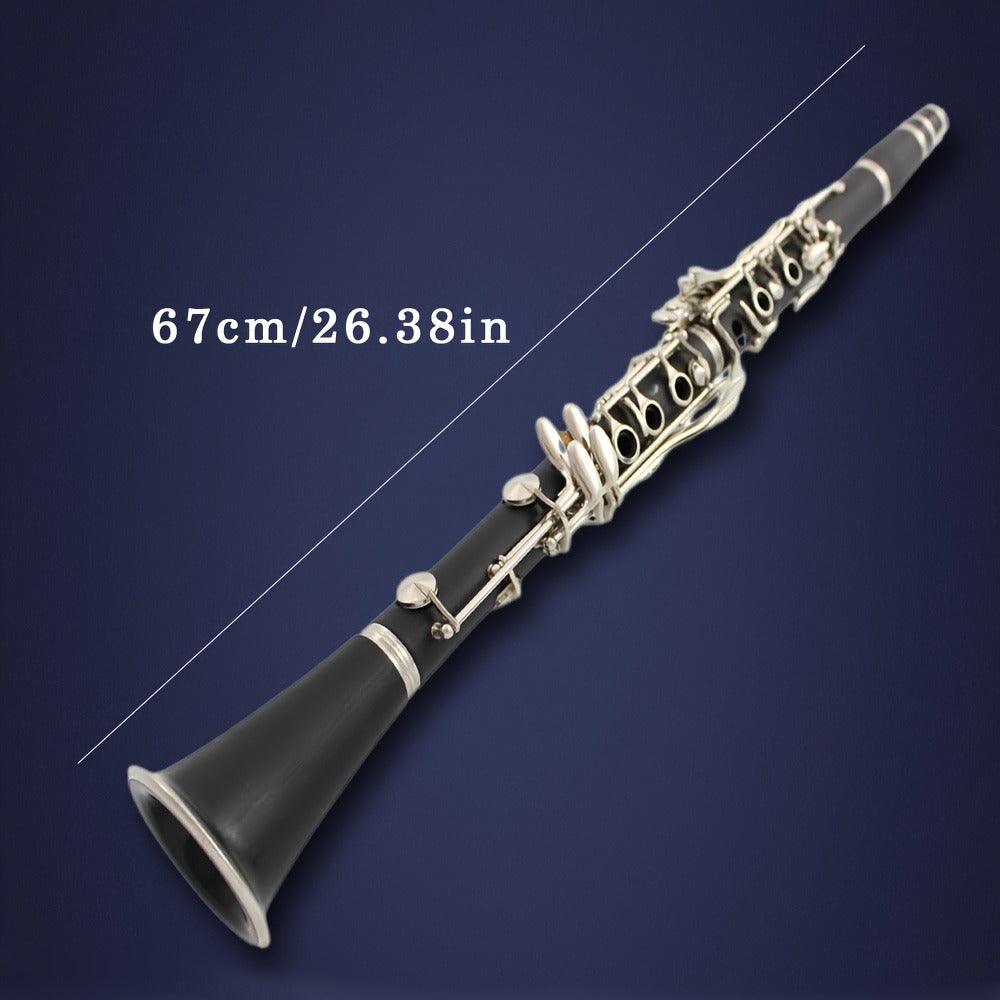 B-Flat Clarinet, HOGSN, 17-Key, Black for Lessons and Practice