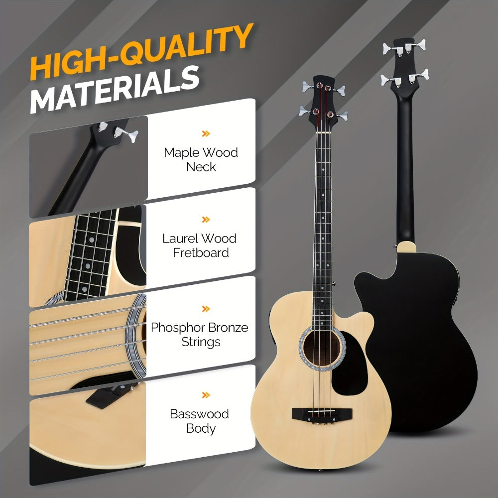 Acoustic Guitar, Black with AMP, Full Size, GLARRY, 44.5In, Full for Lessons and Practice