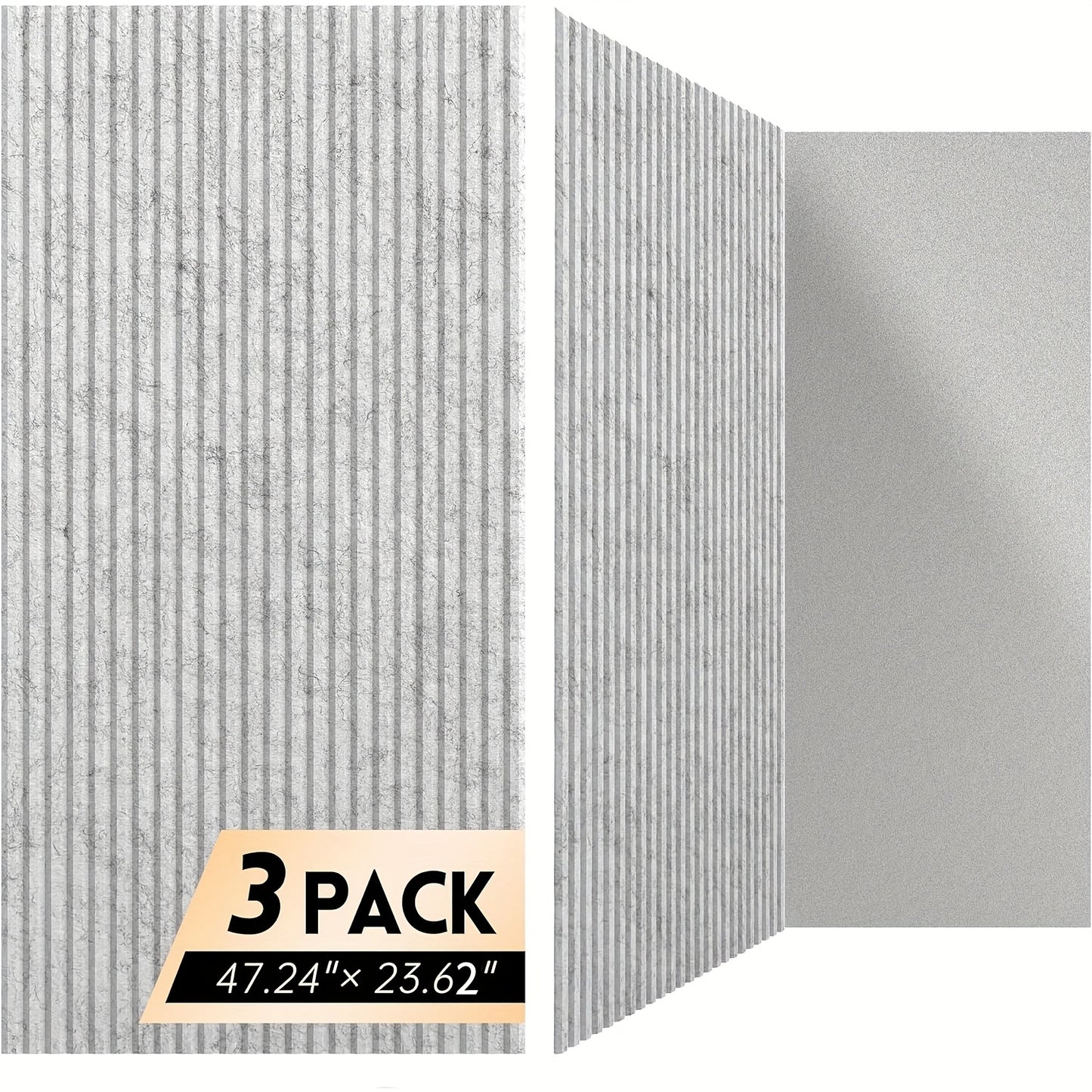 DALTACK 3pcs Large Acoustic Acoustic Foam Panel, 47.25 "X 23.65" X 0.35 "Acoustic Wall Panel, Decorative Acoustic Wall Panel for Home Studio Office