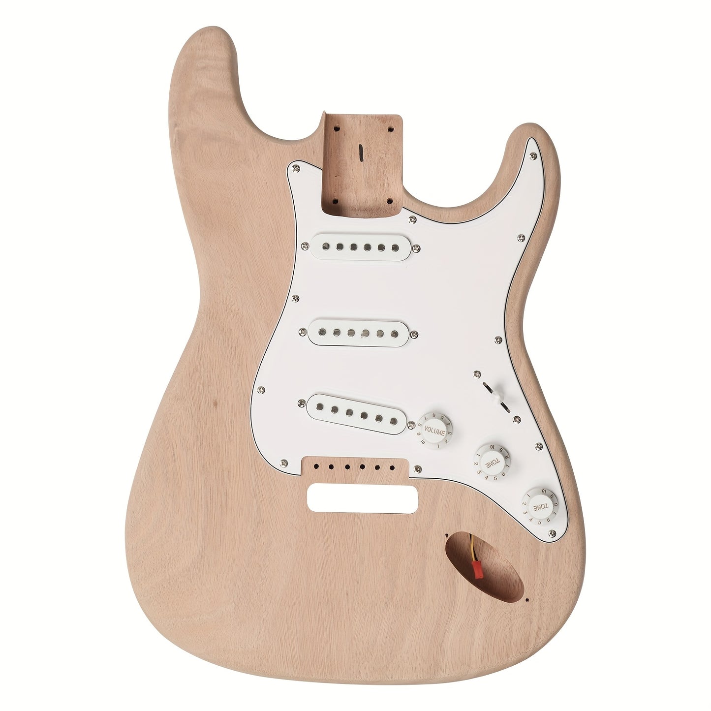Glarry DIY GST Style Electric Guitar Kit, 6-String, with Mahogany Body, Maple Neck, Wood Finish for DIY Unique Guitar, Festival/Birthday Gift for Music Lover