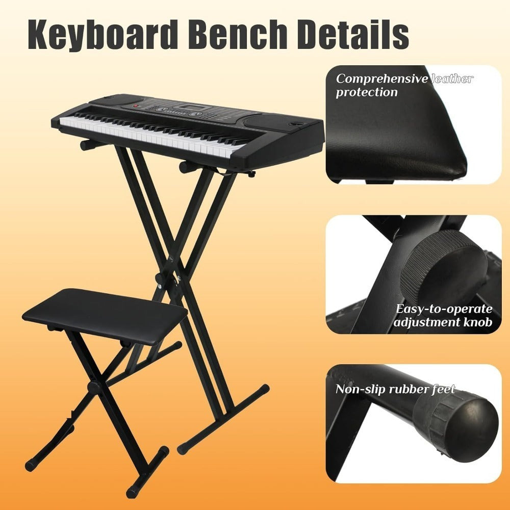 X-Style Keyboard Stand and Bench Set for 49, 61, 76 and 88-Key Pianos