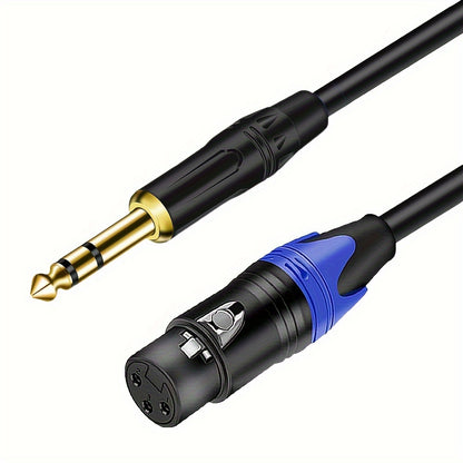 3-pin Xlr Female to 1/4 Inch 6. 35mm TRS Large Three-core Stereo Jack Cable, Adapter for Speaker Capacitor Microphone Guitar Mixer AMP