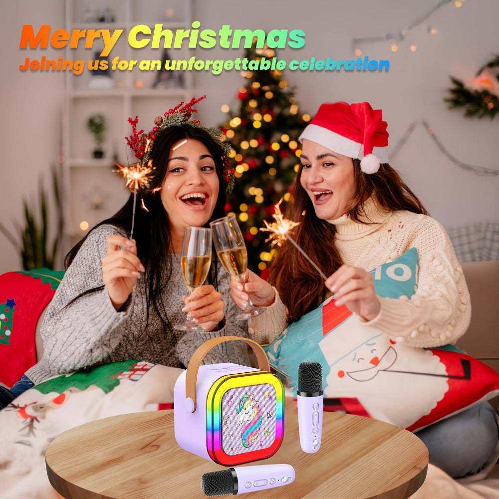 Portable PA Speaker, pink color, Bluetooth, Wireless, Unicorn, Karaoke for Parties