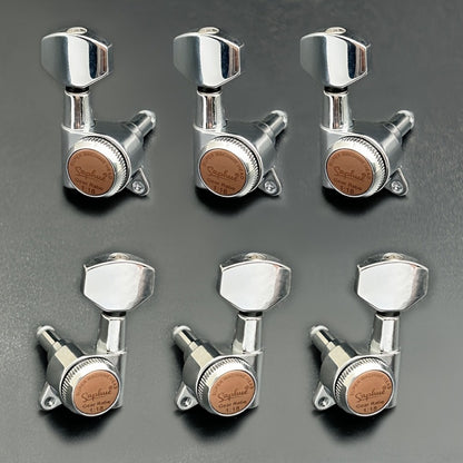 Guitar Tuning Peg Set, Silvery 3 Right, 6pcs, SAPHUE, Locking for Replacing Guitar Tuning