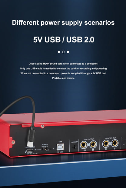 USB Audio Interface, 192Khz, Professional, 4-Channel, Sound for Recording and Streaming