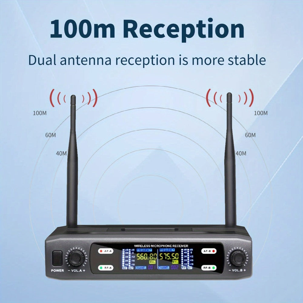Recording Microphone, Wireless, 6.35mm, Dual, Channel for Recording and Streaming