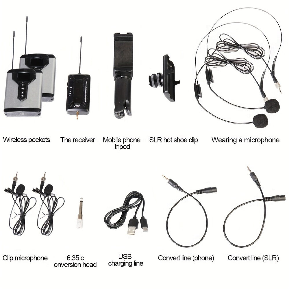 Audio Mixer, Rechargeable, Wireless, DEPUSHENG, Lavalier for Live Sound