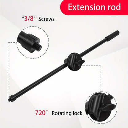 Microphone Boom Stand with 360-Degree Ball Head, XLR Port and Dual Clips