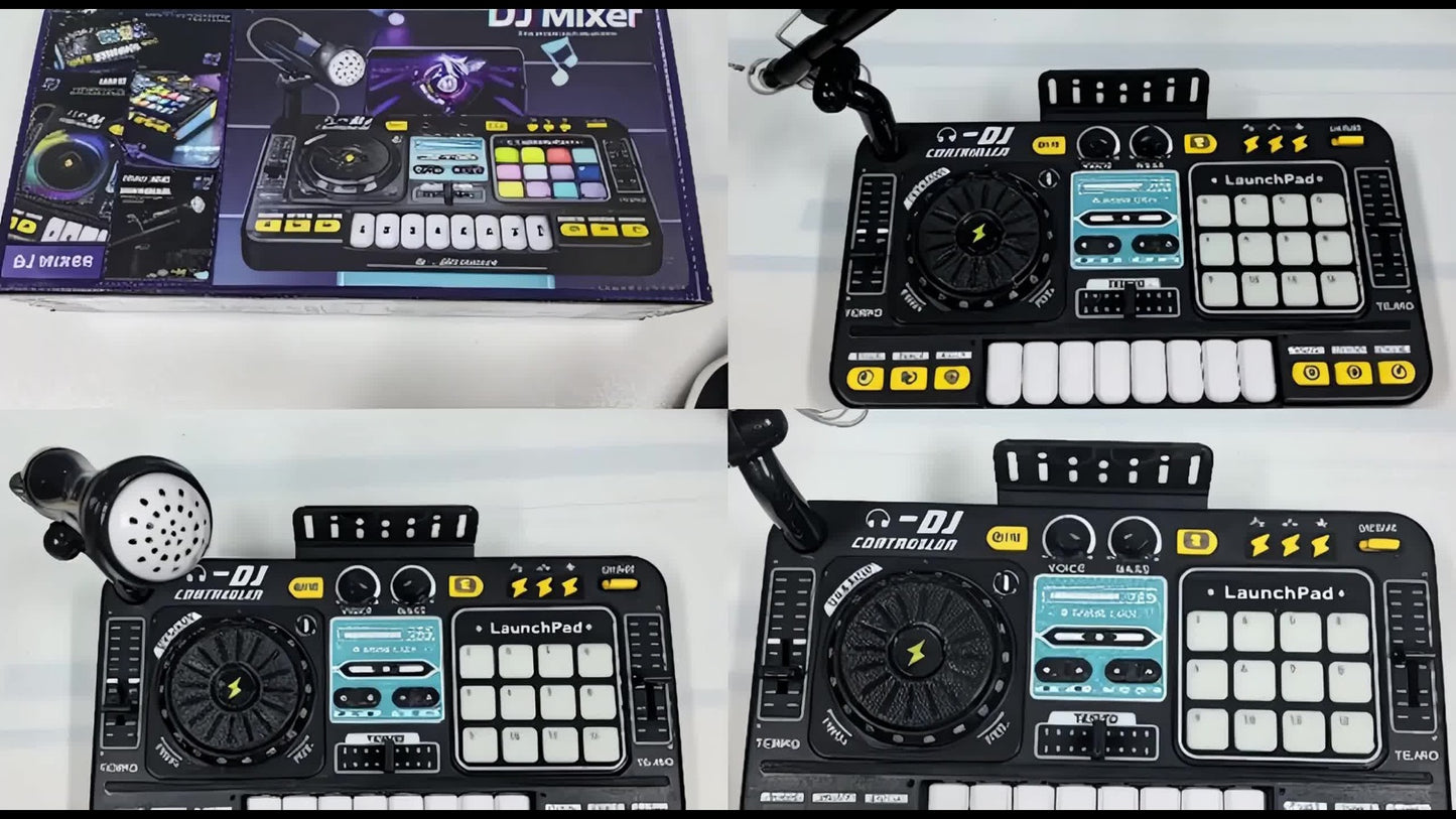 Kids DJ Mixer Music Toy with Microphone, Piano Keys and Recording