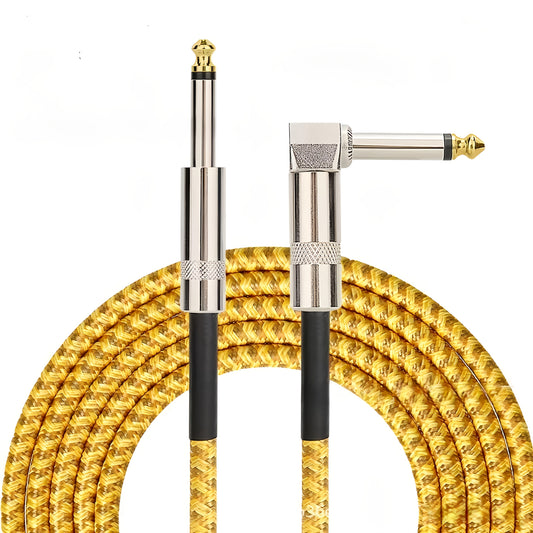 [High-Fidelity Guitar Cable] Noise-Canceling High-Fidelity Guitar Cable | Male-to-Male Connectors for Electric Bass and Acoustic Guitar - Available in 150cm, 300cm, 600cm Lengths