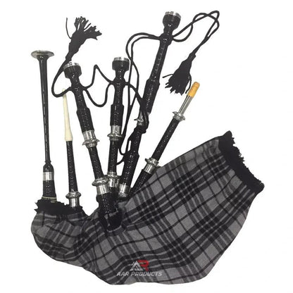 Full Size Bagpipe Great Highland Various Tartans with Chanter, Tutor Book & Bag