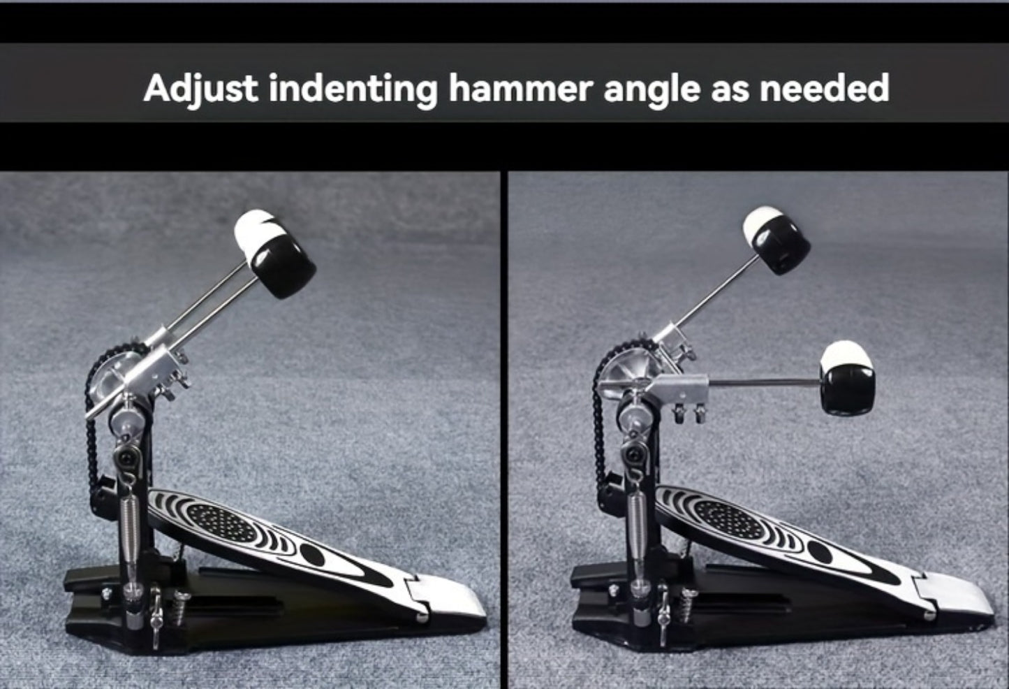 Bass Drum Pedal, Double, Pedals, Chain for Operating A Kick Drum Or Percussion