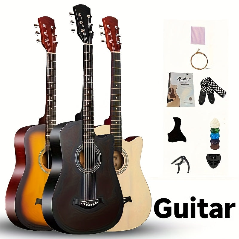 38 Inch Matte Acoustic Guitar - Suitable for Beginners And Adults, Perfect for Parties And Events, Comfortable to Play, Featuring Oak Panels And Abs Nuts, An Excellent Gift for Christmas/Halloween
