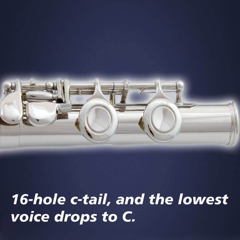 HOGSN 16-Hole Concert Flute in C with Hard Case and Cleaning Kit