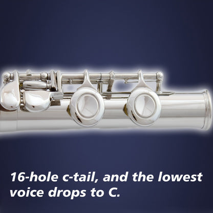 HOGSN 16-Hole Concert Flute in C with Hard Case and Cleaning Kit