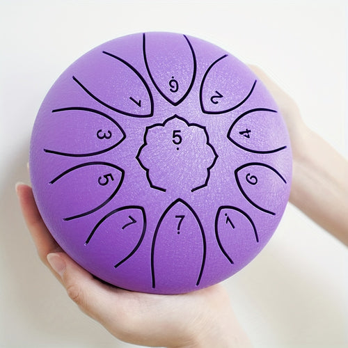 Outdoor Garden Rain Drum, Steel Tongue Drum-Durable Metal, Soothing Rainfall Sounds, Perfect for Garden, Yoga & Meditation, Halloween & Christmas Gifts with Drum Bag, Music Book, Drum Mallets Etc.