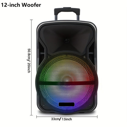 Portable PA Speaker, 15-inch Woofer, Sound Activated, Remote Control, Wireless for Parties