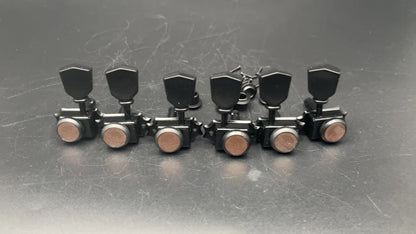 3+3 Locking Guitar Tuners, 1:15 Ratio, Black Gold or Chrome Set