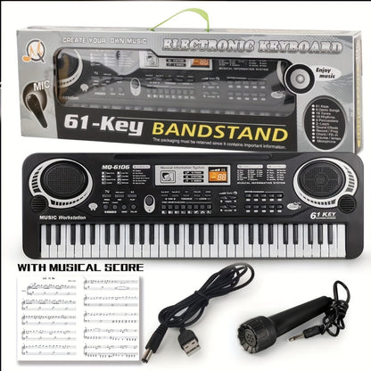 Portable Electronic Keyboard, Full Size, USB, Portable, Key, Microphone, Full for Beginner