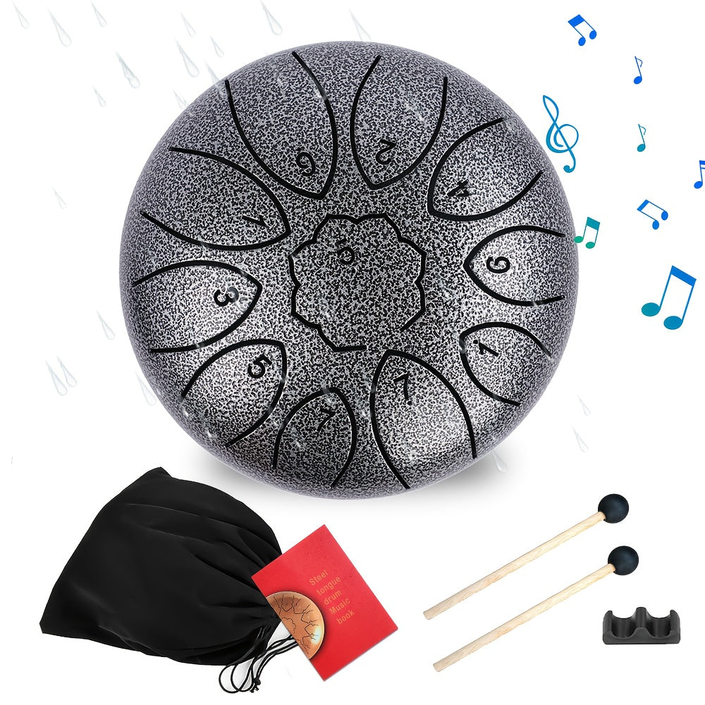 6-inch Steel Tongue Drum, 11-note Hand Drum with Drumsticks And Music Book, Suitable for Meditation And Yoga