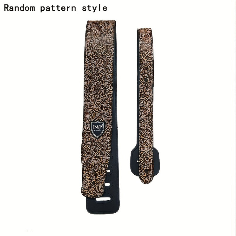 Adjustable Guitar Strap, Silvery, Adjustable, Genuine, Leather, Compatible for Supporting