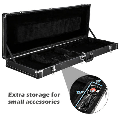 Bass Case, Square Hard Case, Flat Guitar Case For Bass, Lightweight, Heavy Duty Design, Perfect For Beginners & Pros. Protective, Durable, Easy To Travel, Perfect Gift For Easter, Thanksgiving, Christmas, Gift Belonging To Musicians, Black Color