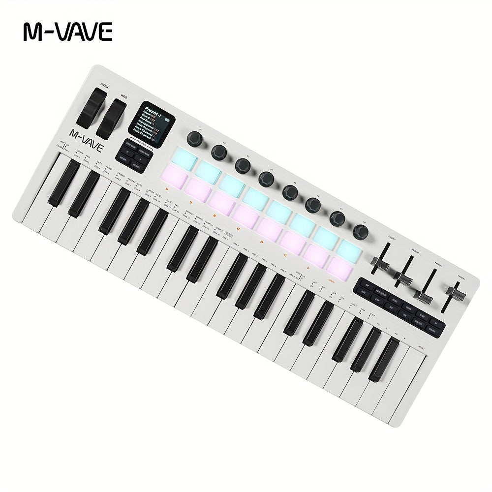 M-VAVE SMK37PRO Professional MIDI Keyboard with 37 Keys, Wireless for Music Composition And Synthesis