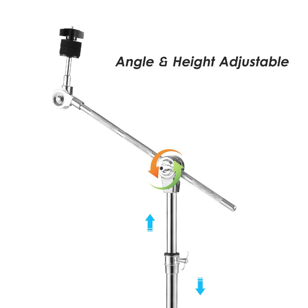Adjustable Tambourine Stand, Upright and Boom Combo for 14 to 20-Inch Drums