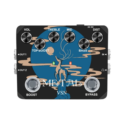 Guitar Effects Pedal, True Bypass, Heavy, Metal for Electric Guitar Or Bass Tone Shaping