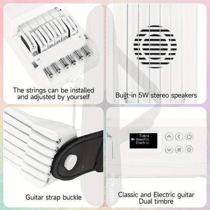 SG7 Smart Digital Guitar with LCD, MIDI, App Practice and Speakers