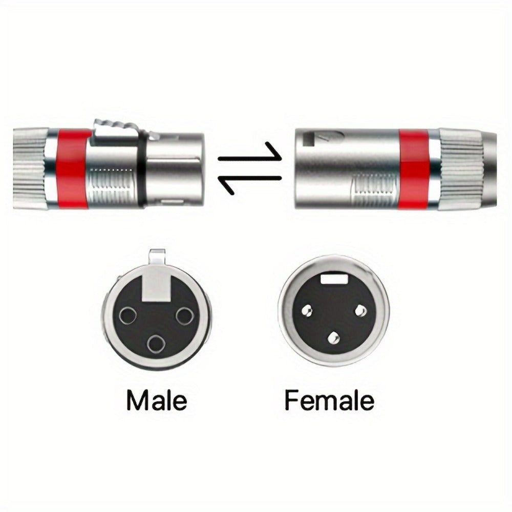 2-Pack 5-Meter XLR Microphone Cables, 3-Pin Male to Female Audio Cords