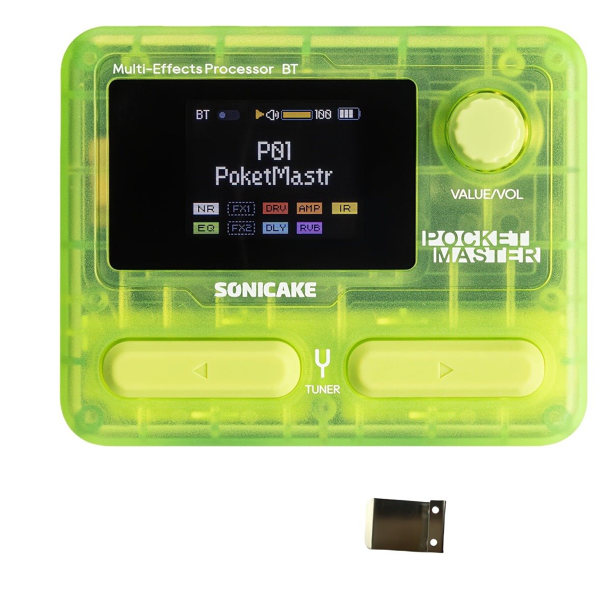 SONICAKE Pocket Master Guitar Modeling IR Cabinets Simulation Multi-Effects(English Version with 1pc Belt Clip)