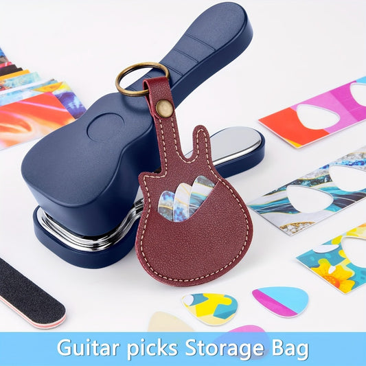 Guitar Pick Punch Kit : Bass Guitar Picks Puncher With 15 Variety Pick Strips Medium Guitar Pick Maker Punch Kit Unique Guitar Lovers Gifts.