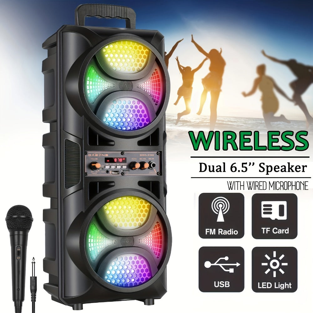 Portable PA Speaker, 10m, RGB, Remote Control, System, Wireless for Parties and Karaoke