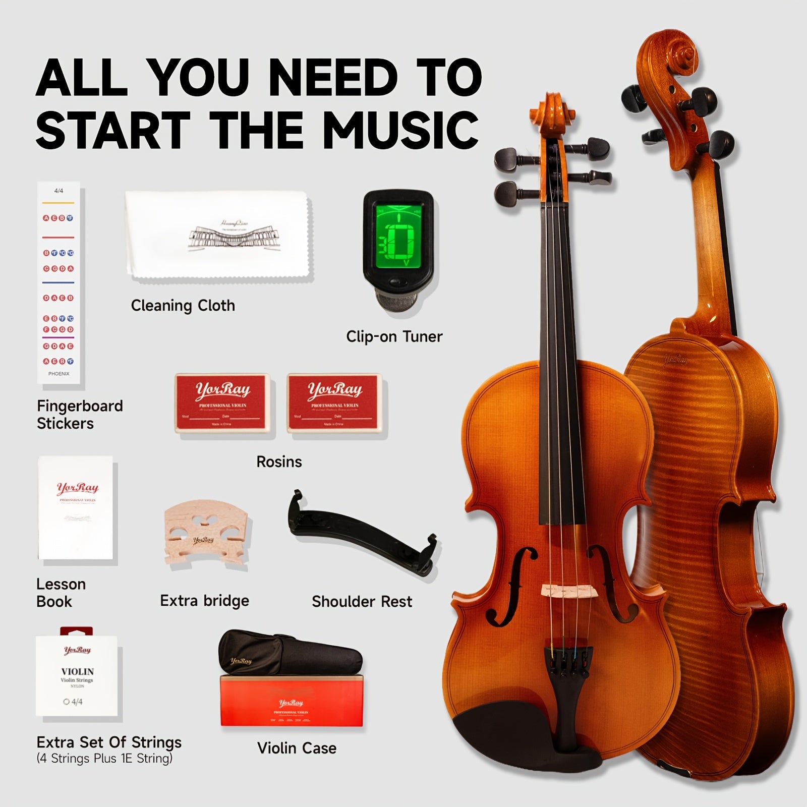 Full Size Violin shown in the 4/4 option