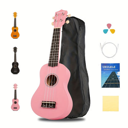 Guitar Pick Set shown in the 21 inch ukulele pink option