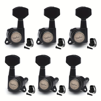 Guitar Tuning Peg Set shown in the Black 3 Left 3 Right option