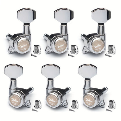 Guitar Tuning Peg Set shown in the Silvery 3 Left 3 Right option