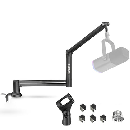 Adjustable Microphone Boom Stand shown in the Black option