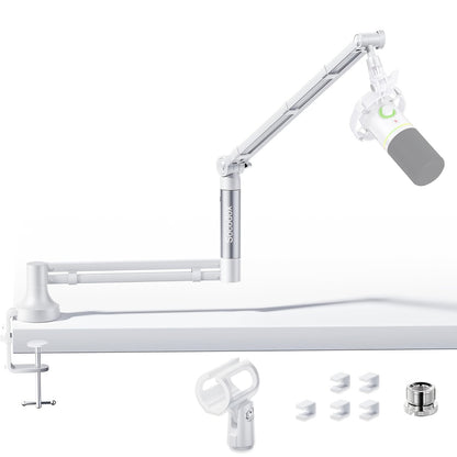 Adjustable Microphone Boom Stand shown in the White option