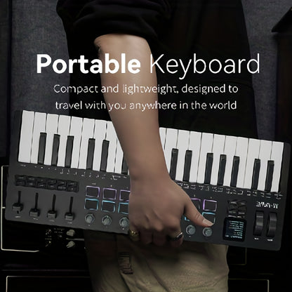 MIDI Keyboard Controller shown in the 【Shiny Black】 option